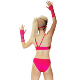 Asymmetric Monokini - Hot Pink Lycra